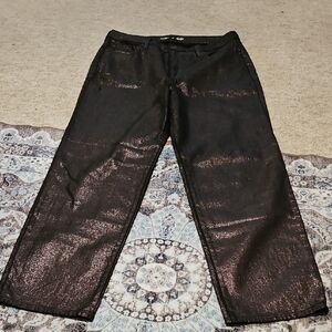 Old Navy Black Metallic Wide Leg Jeans